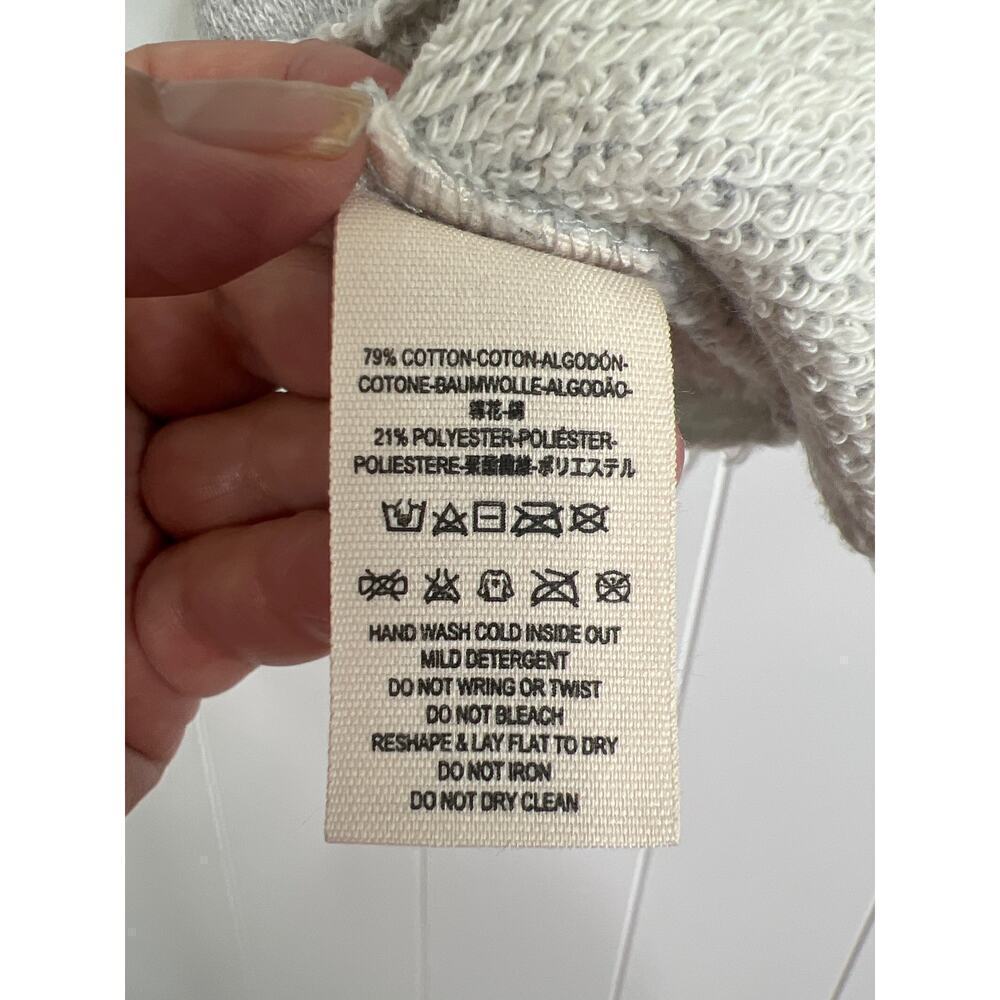 Free People Cropped Gray Sweatshirt with Bead and Lace Applica Size Large - Picture 6 of 7